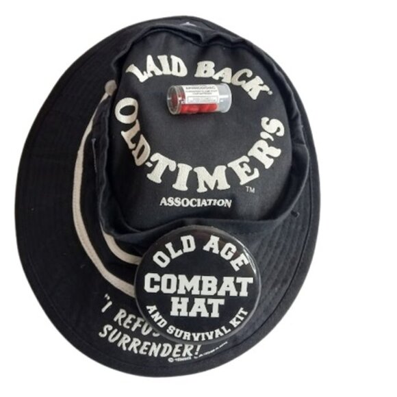 1989 Laidback Mens Old Age Combat Hat XL - Picture 2 of 3